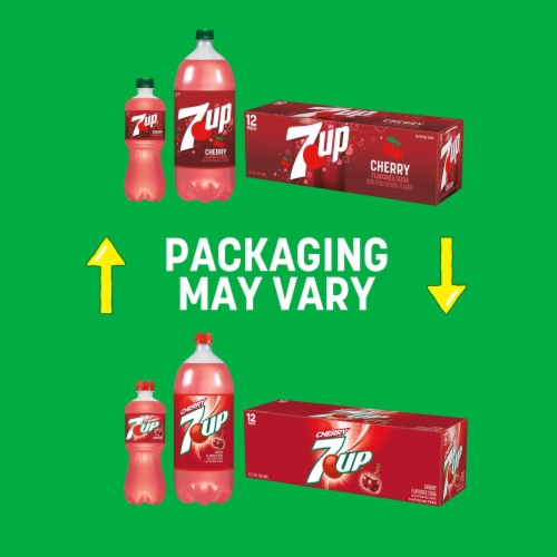 7UP® Cherry Flavored Soda Cans Perspective: top