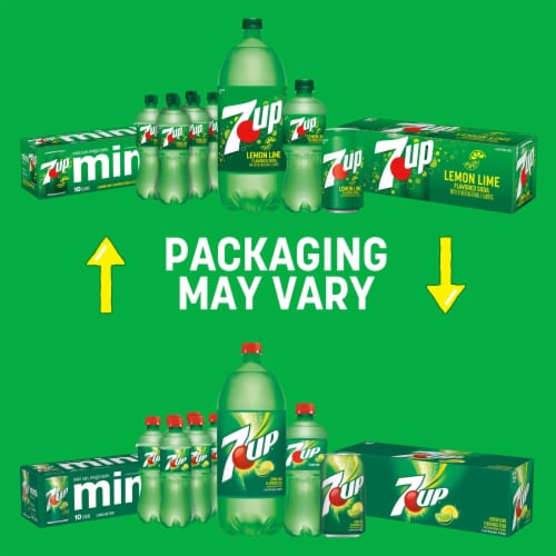 7UP Lemon Lime Caffeine-Free Soda Bottles Perspective: top