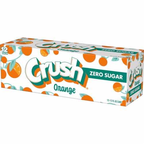 Crush® Caffeine Free Zero Sugar Diet Orange Soda Cans Perspective: top