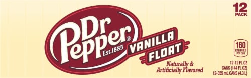 Dr. Pepper Vanilla Float Soda Cans Perspective: top