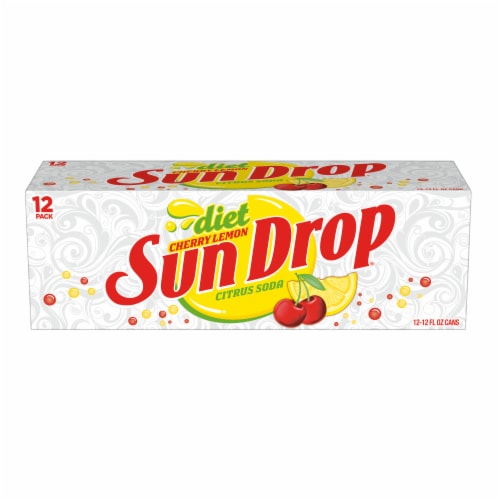 Sun Drop® Diet Cherry Lemon Citrus Soda Cans Perspective: top