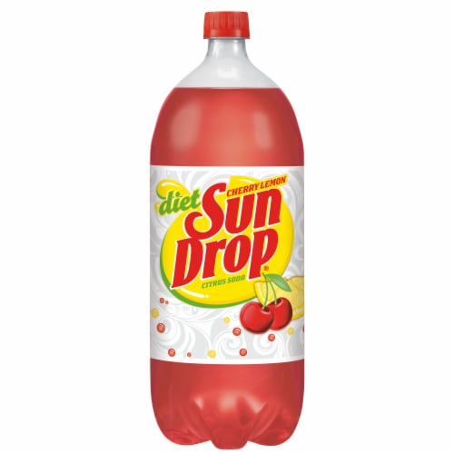 Diet Sun Drop Cherry Lemon Soda Bottle Perspective: top