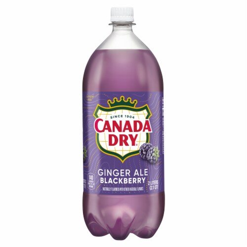 Canada Dry Blackberry Ginger Ale Caffeine Free Soda Bottle Perspective: top