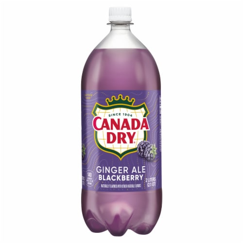 Canada Dry Blackberry Ginger Ale Caffeine Free Soda Bottle Perspective: top