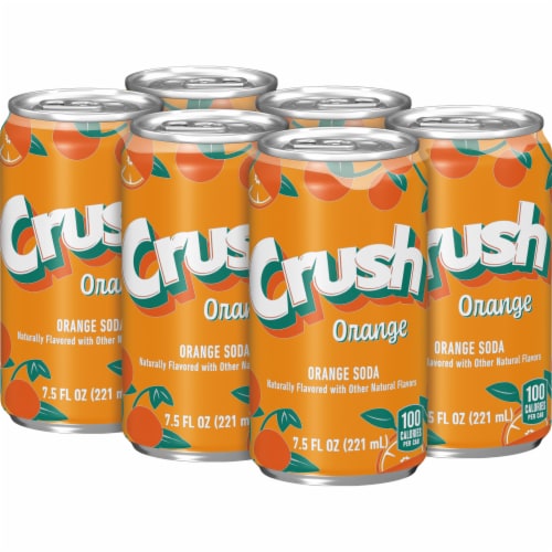 Crush Orange Caffeine Free Soda Cans Perspective: top