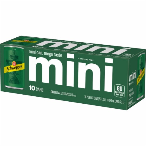Schweppes® Ginger Ale Soda Mini Cans Perspective: top