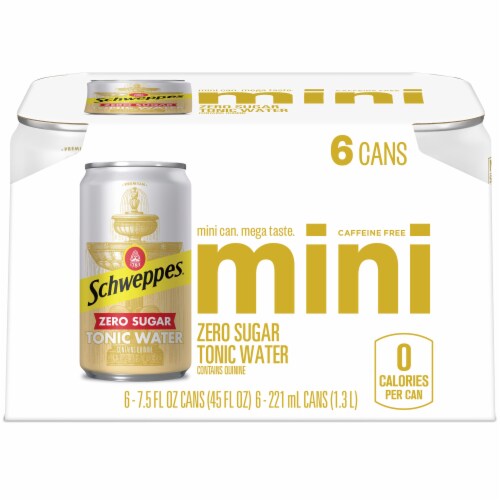 Schweppes Zero Sugar Tonic Water Cans Perspective: top
