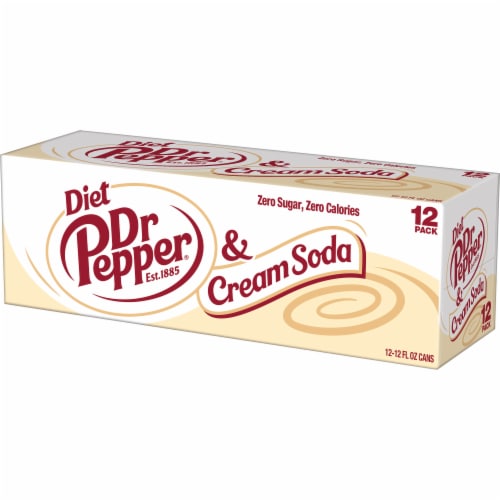 Dr Pepper & Cream Diet Soda Cans Perspective: top