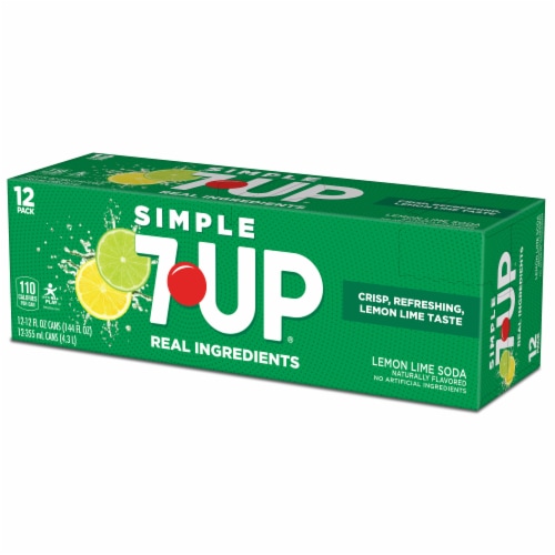7UP® Simple Lemon Lime Soda Cans Perspective: top