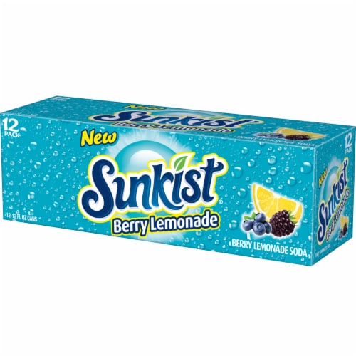 Sunkist® Berry Lemonade Soda Cans Perspective: top