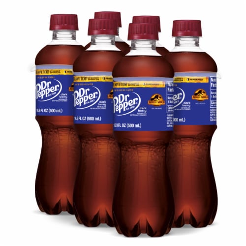 Dr Pepper Zero Sugar Dark Berry Soda Bottles, 6 bottles / 16.9 fl oz