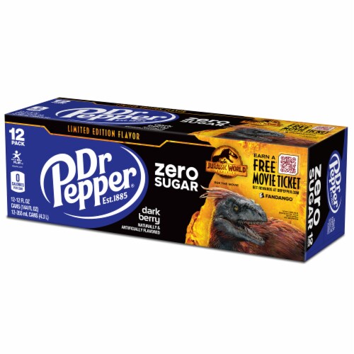 Dr Pepper Dark Berry Zero Sugar Soda Cans Perspective: top