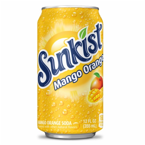 Sunkist® Mango Orange Soda Cans Perspective: top