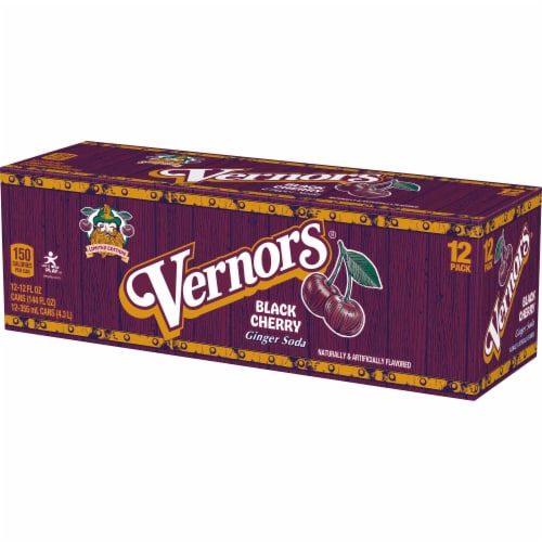 Vernors® Black Cherry Soda Cans Perspective: top