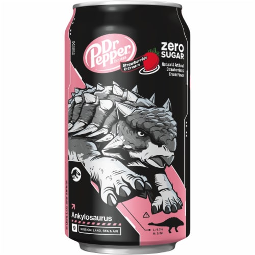 Dr Pepper Strawberries and Cream Zero Sugar Soda Cans Perspective: top
