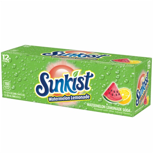 Sunkist Watermelon Lemonade Soda Cans Perspective: top