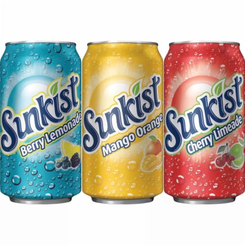 Sunkist Summer Variety Pack, 12 Fluid Ounce (Pack of 36) Perspective: top
