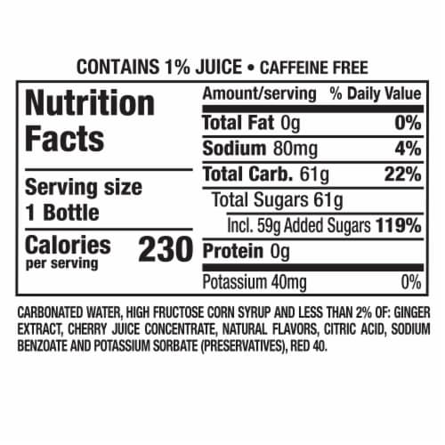 Canada Dry Fruit Splash Cherry Ginger Ale Soda Bottle Perspective: top