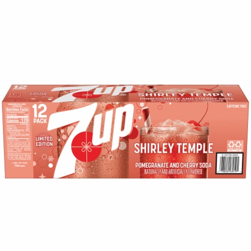 7UP Shirley Temple Flavored Soda Cans Perspective: top