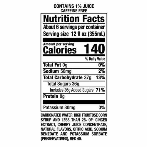Canada Dry Fruit Splash Cherry Ginger Ale Soda Bottle Perspective: top