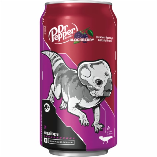 Dr Pepper Blackberry Jurassic World Rebirth Limited Edition Soda Cans Perspective: top
