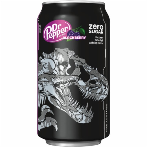 Dr Pepper Blackberry Zero Sugar Soda Cans Perspective: top
