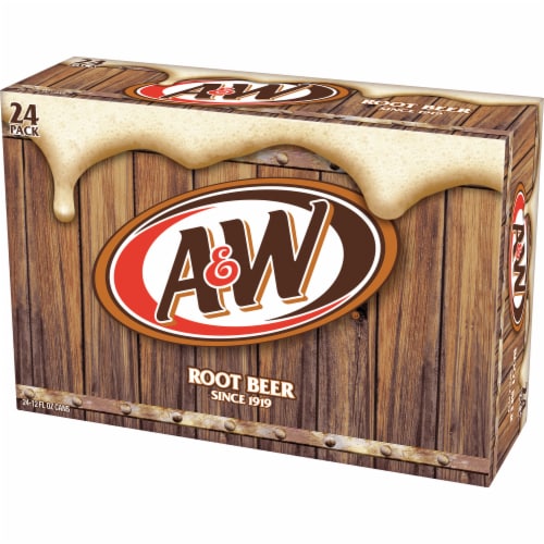 A&W Root Beer Zero Sugar Soda 12oz Cans, Pack of 24 