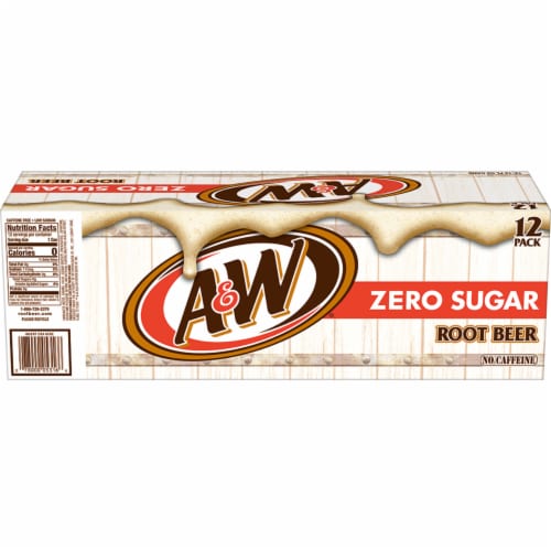 A&W® Root Beer Zero Sugar Soda Cans Perspective: top