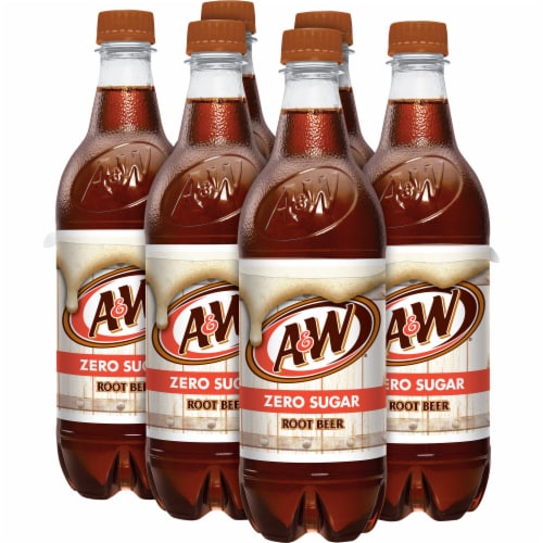A&W® Root Beer Zero Sugar Soda Bottles Perspective: top