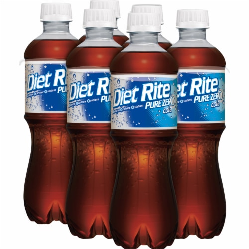 Diet Rite Pure Zero Cola Soda Bottles Perspective: top