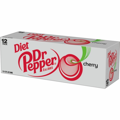 Dr Pepper Diet Cherry Soda Cans Perspective: top