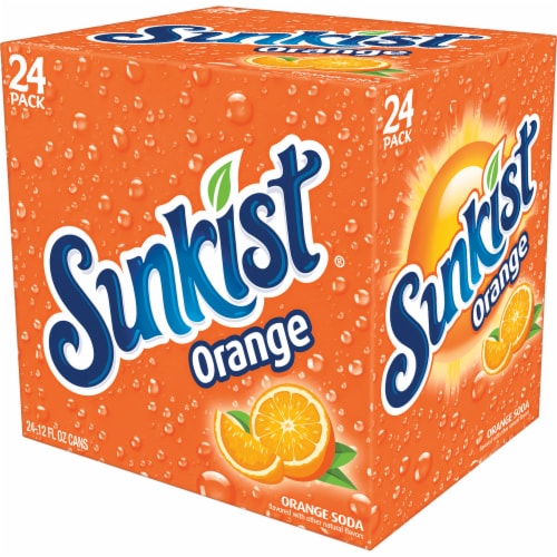 Sunkist® Orange Soda Cans Perspective: top