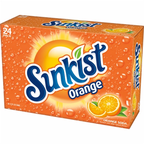Sunkist® Orange Soda Cans Perspective: top