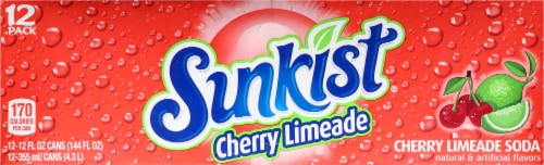 Sunkist® Cherry Limeade Soda Cans Limits May Apply Perspective: top