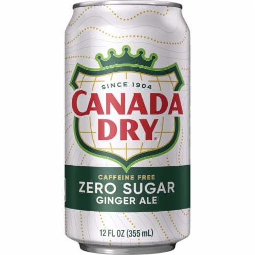 Canada Dry Zero Sugar Ginger Ale Caffeine Free Soda Cans Perspective: top