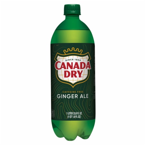 Canada Dry Ginger Ale Caffiene Free Soda Bottle Perspective: top
