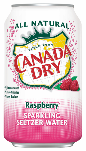 Canada Dry® Raspberry Flavored Sparkling Seltzer Water Cans Perspective: top