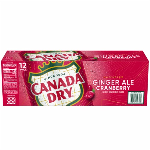 Canada Dry Cranberry Ginger Ale Soda Cans Perspective: top