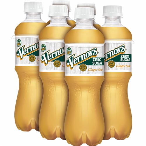 Vernors Zero Sugar Ginger Soda Bottles Perspective: top