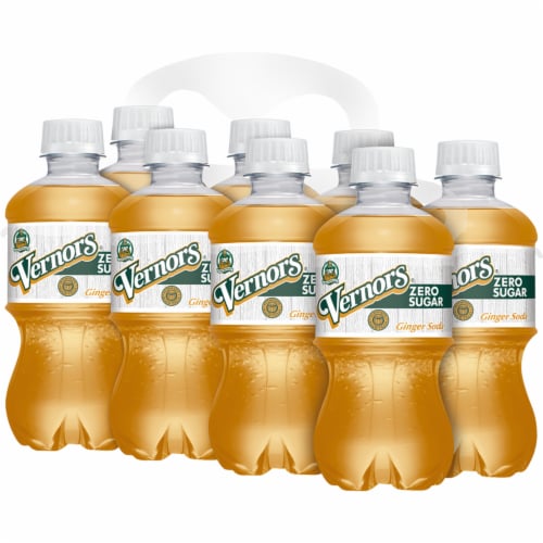 Vernors Zero Sugar Ginger Soda Bottles Perspective: top