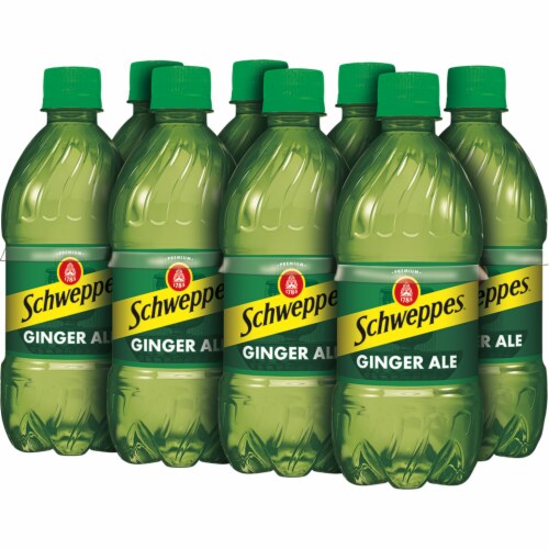 Schweppes Ginger Ale Soda Bottles Perspective: top