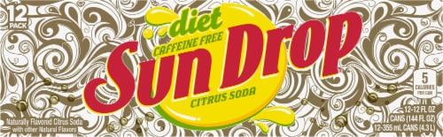 Sun Drop Diet Caffeine Free Citrus Soda Cans Perspective: top