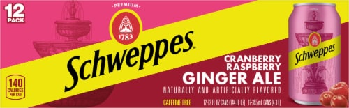 Schweppes® Cranberry Raspberry Ginger Ale Cans Perspective: top