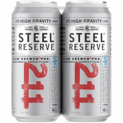 Steel Reserve High Gravity Malt Liquor Beer Perspective: top
