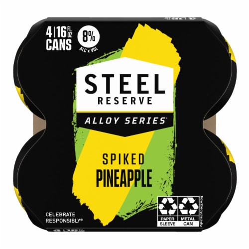 Steel Reserve Alloy Series® Hard Pineapple Malt Flavored Hard Beverage Perspective: top