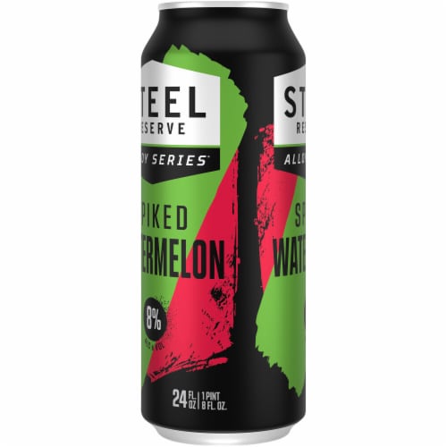 Steel Reserve Alloy Series Watermelon Malt Flavored Hard Beverage Single Can Perspective: top