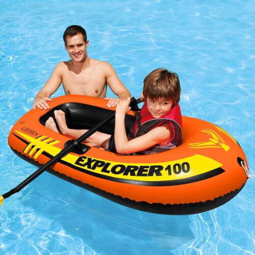 Intex 58329EP Explorer 100 1 Person Youth Pool Lake Inflatable Raft Row Boat Perspective: top