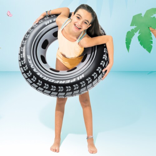 Intex 36 Inch Inflatable Giant Tire Swimming Pool Float Tube for Kids and Adults Perspective: top