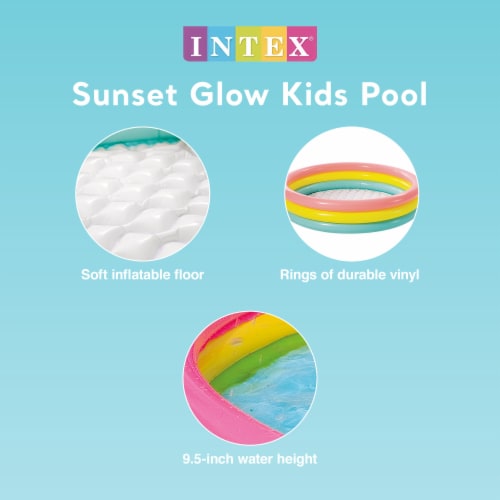 Intex 58 x 13 Inflatable Sunset Glow Colorful Backyard Kids Vinyl Splash Pool Perspective: top