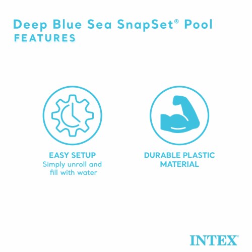 Intex SnapSet Instant Above Ground Swimming Kiddie Pool - Deep Sea Blue Perspective: top